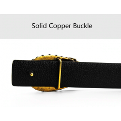 Leather belt with a crystals & tiger's headBelts