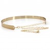 Fashionable metallic belt with a chainBelts