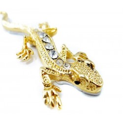 3D gold - crystal gecko - metal car stickerStickers