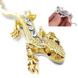 3D gold - crystal gecko - metal car stickerStickers