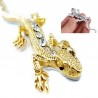 3D gold - crystal gecko - metal car stickerStickers