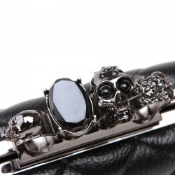 Luxury skull ring vintage plaid bag - clutch bag with chainHandbags