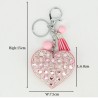 Rhinestone heart & tassel - keychain - keyringKeyrings