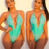 Sexy one piece swimming suit with diamondsBeachwear