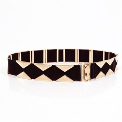 Elegant elastic belt with golden trianglesBelts