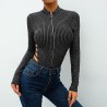 Sexy backless bodysuit with turtleneck and zipperLingerie