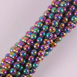 4mm motley magnetic hematite - round loose beads - 16 inch strand for jewellery makingBalls
