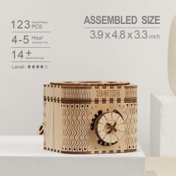 Creative DIY - 3D treasure box - wooden puzzle - assembly kit - 123 piecesConstruction