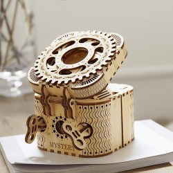Creative DIY - 3D treasure box - wooden puzzle - assembly kit - 123 piecesConstruction