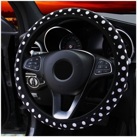 Car steering wheel cover - plush - dots designSteering wheel covers