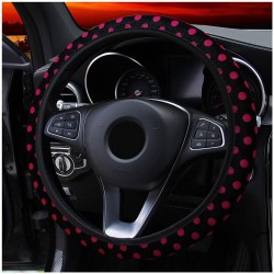 Car steering wheel cover - plush - dots designSteering wheel covers