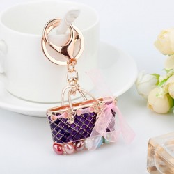 Crystal bag - gold keychainHobbies & Collections