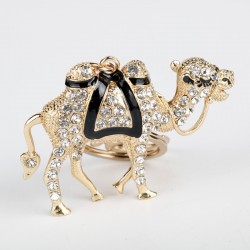 Crystal & gold camel - keychainKeyrings