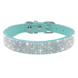 Leather collar with rhinestones for dogs and catsCollars & Leads
