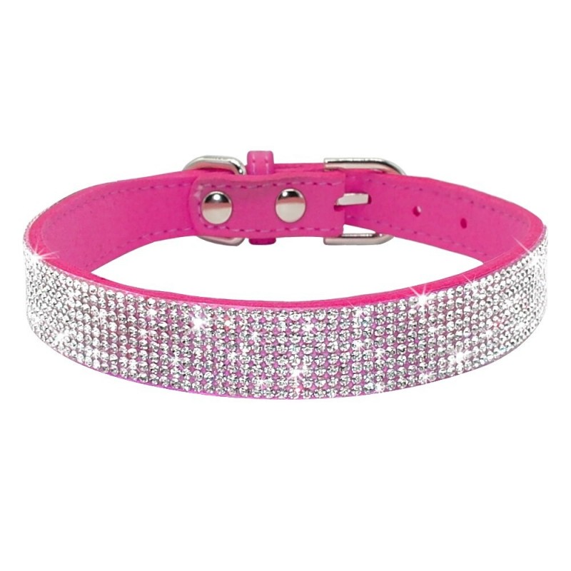 Leather collar with rhinestones for dogs and catsCollars & Leads