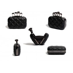 Luxury skull ring vintage plaid bag - clutch bag with chainHandbags