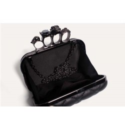 Luxury skull ring vintage plaid bag - clutch bag with chainHandbags