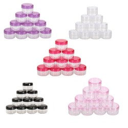 10pcs cosmetics jar box - makeup cream nail art cosmetic bead storage - pot container round bottleSkin