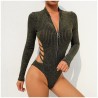 Sexy backless bodysuit with turtleneck and zipperLingerie