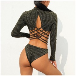 Sexy backless bodysuit with turtleneck and zipperLingerie