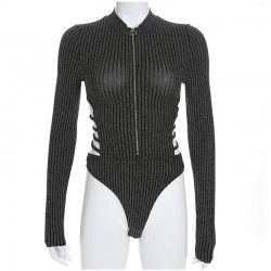 Sexy backless bodysuit with turtleneck and zipperLingerie