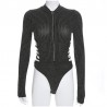 Sexy backless bodysuit with turtleneck and zipperLingerie