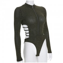 Sexy backless bodysuit with turtleneck and zipperLingerie