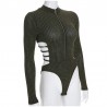 Sexy backless bodysuit with turtleneck and zipperLingerie