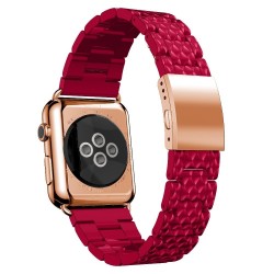 resin strap for apple watch band link bracelet watchband for iwatch - 4/3/2 iwatch bands rose red steel buckleAccessories