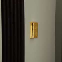 1pc creative gold brick shape refrigerator magnets - resin craft gift for home refrigerator decoration - souvenir birthday gi...