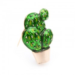 Green enamel cactus - an elegant broochBrooches