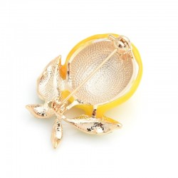 Yellow lemon - enamel gold broochBrooches