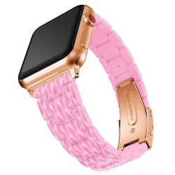 resin strap for apple watch band link bracelet watchband for iwatch - 4/3/2 iwatch bands rose red steel buckleAccessories
