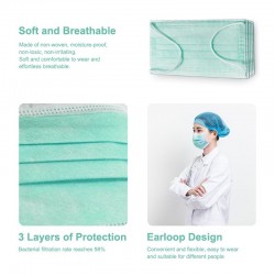 Disposable face/ mouth masks - 3 layer - anti-dust - anti bacterial - premium greenMouth masks
