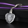 Rose flower in crystal heart - LED - keychainKeyrings