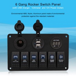 6 Gang 12V switch panel - 5V Dual USB - digital voltmeterSwitches