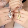Heart-shaped pendant - I love you - stainless steel necklaces for him and her - 2 piecesNecklaces