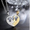 Heart-shaped pendant - I love you - stainless steel necklaces for him and her - 2 piecesNecklaces
