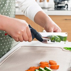 2 in 1 utility knife & scissors - stainless steel kitchen toolKitchen knives