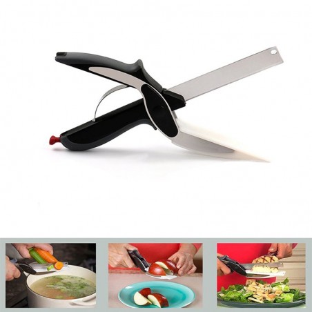 2 in 1 utility knife & scissors - stainless steel kitchen toolKitchen knives
