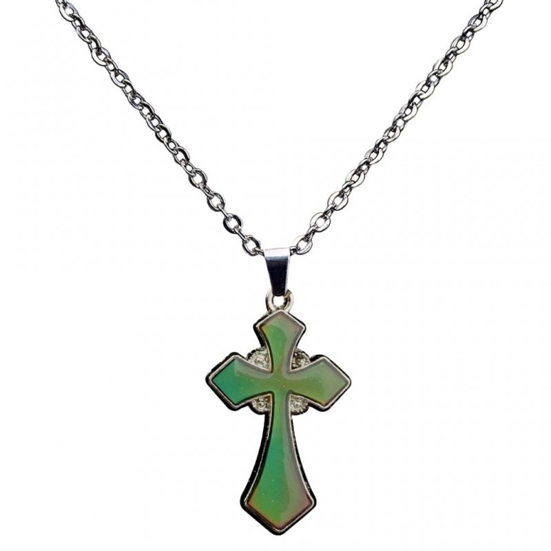 Color changing thermo cross - stainless steel necklaceNecklaces