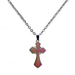 Color changing thermo cross - stainless steel necklaceNecklaces