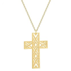 Hollow-out cross with necklace - stainless steelNecklaces