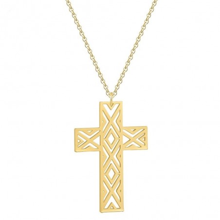 Hollow-out cross with necklace - stainless steelNecklaces