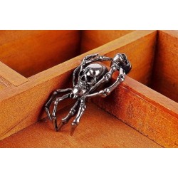 Vintage silver spider & skull pendant - stainless steel necklaceNecklaces
