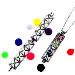 Rectangular tube with pearl beads - stainless steel necklaceNecklaces