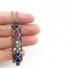 Rectangular tube with pearl beads - stainless steel necklaceNecklaces