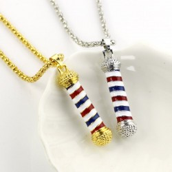 Gold & silver necklace with a microphoneNecklaces