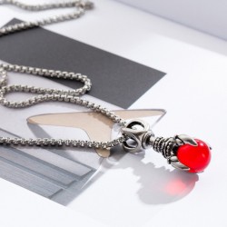 Dragon's paw with crystal - vintage stainless steel necklaceNecklaces