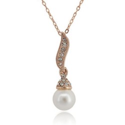 Crystal angel wing with pearl - necklaceNecklaces